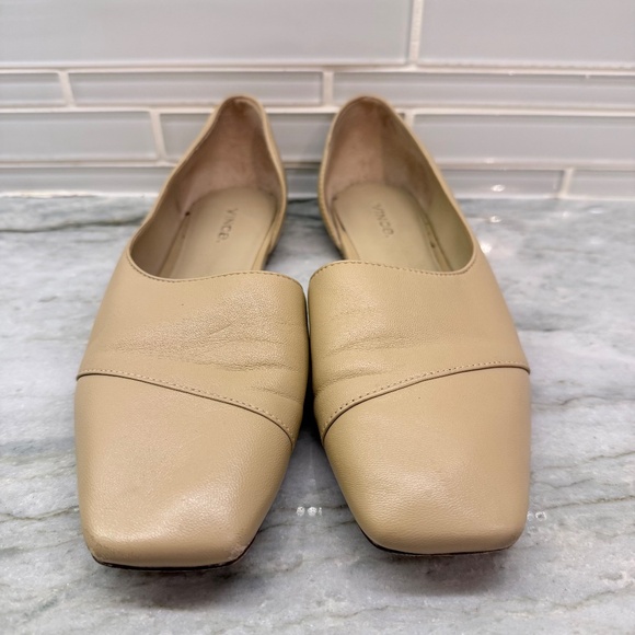 Vince Cyder Cappuccino Leather Flats Size 7.5 EUR 37.5 - Picture 2 of 9